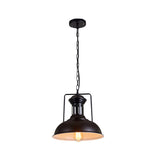 Iron Black Pendant Bowl Shade - Industrial Style Hanging Lighting For Dining Room 12.5/16.5 Wide