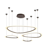 Sleek Acrylic Tiered Ceiling Chandelier With 3/4 Brown Pendant Heads In A Choice Of White Warm Or