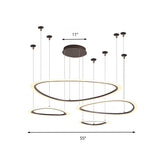 Sleek Acrylic Tiered Ceiling Chandelier With 3/4 Brown Pendant Heads In A Choice Of White Warm Or