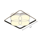 Modern White Acrylic Flower-Style Bedroom Flush Mount Ceiling Light With Warm/White Lighting