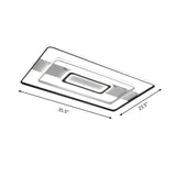 Modern Led Flush Mount Ceiling Light Fixture For Black And White Living Room - Aluminum Frame