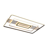Modern Led Flush Mount Ceiling Light Fixture For Black And White Living Room - Aluminum Frame