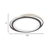 Ultra Thin 16’/19.5’ Acrylic Led Flush Ceiling Light - Grey Bedroom Mount Fixture Warm/White