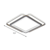 Ultra Slim Acrylic Ceiling Flush Mount Led Fixture (16’/19.5’/35.5’) In Grey With Warm/White Light
