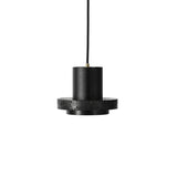 Sleek Terrazzo Single-Bulb Black Hat Pendant Light For Flat Round Ceiling