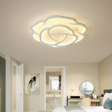 Led Acrylic Shaded Rose Flush Mount Ceiling Lamp - Simplicity Bedroom Light (16/20.5) In Warm/White