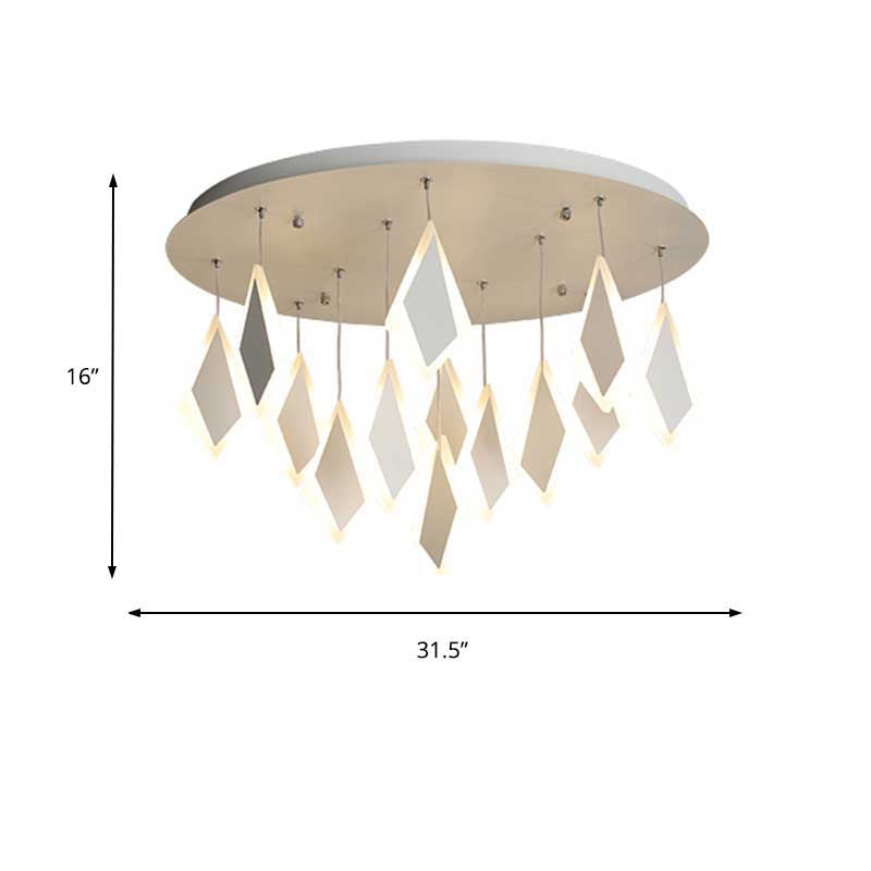 Contemporary Led Acrylic Flush Mount Bedroom Ceiling Light - Warm/White 19/27/31.5 Wide