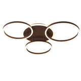 Postmodern Led Bedroom Ceiling Lamp With Black Hoop & Warm/White Light - 1/2/3 Heads Available