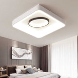 Nordic Metal Led Flush Mount Light - Bedroom Square/Rectangle & Oval Design 16/19.5/35.5 Wide