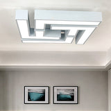 Maze Flush Mount Led Ceiling Lamp - Acrylic Shade White Warm/White Light /