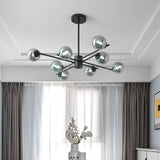 Sputnik Semi Flush Mount Silver Glass Ceiling Light Fixture - Modern Postmodern Design With 6/8/10