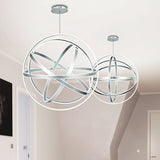 Modern 19.5 Acrylic Globe Chandelier Pendant - White Ceiling Light Fixture