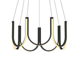Contemporary U-Shaped Led Chandelier Light: Black/White/Gold Acrylic Ceiling Pendant (White/Warm
