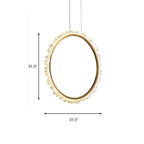 Modern Crystal Led Ring Chandelier Pendant Light In Multiple Sizes And Colors