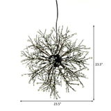 Dendritic Led Chandelier Lamp - 23.5/31.5 Wide Metal Black Ceiling Pendant Light With