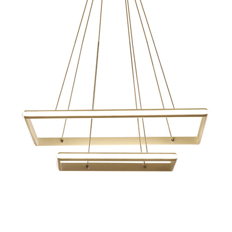 Modern Tiered Rectangular Chandelier With Acrylic Panels - 3 Black/White Led Lights In White Or Warm