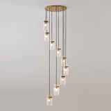 Modern Oval Panel Pendant Light Fixture For Glass Staircases 9 / Clear