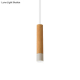 22.5/26/30 Modern Wooden Study Room Led Pendant Light With Warm/White Options
