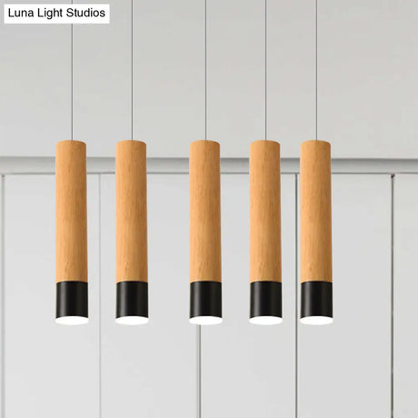 22.5/26/30 Modern Wooden Study Room Led Pendant Light With Warm/White Options