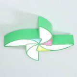 Simplicity Acrylic Pinwheel Led Nursery Ceiling Flush Mount Light Green / 18’ White