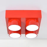 Led Flush Mount Metallic Childrens Ceiling Light For Toy Brick Kindergarten Red / 15.5