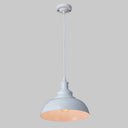 Antique Metal Pendant Light - 1-Light Hanging Fixture For Dining Room White / 12’