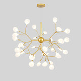 Firefly Dining Room Led Ceiling Chandelier In Gold - Modern Acrylic Light Fixture