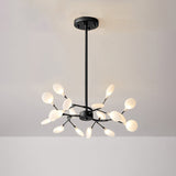 Modern Metallic Led Pendant Light: Branch Shaped Minimalist Chandelier For Living Room 18 / Black
