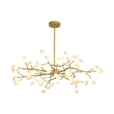 Modern Metallic Led Pendant Light: Branch Shaped Minimalist Chandelier For Living Room