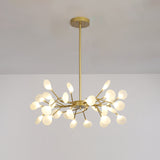 Modern Metallic Led Pendant Light: Branch Shaped Minimalist Chandelier For Living Room 30 / Gold