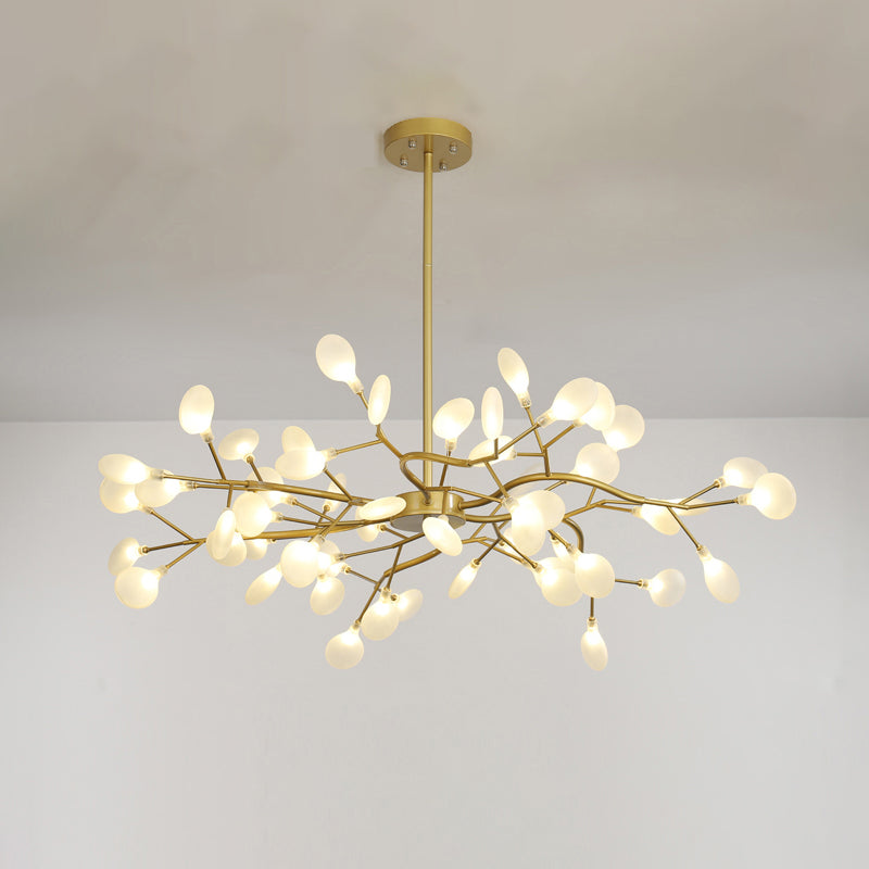 Modern Metallic Led Pendant Light: Branch Shaped Minimalist Chandelier For Living Room 54 / Gold
