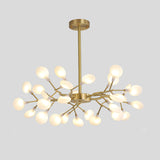 Modern Led Ceiling Chandelier: Tree Branch Design Metallic Finish 30 / Brass B