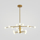 Nordic Style Metallic Branch Suspension Led Chandelier For Living Room 20 / Gold B