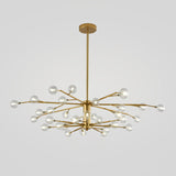 Nordic Style Metallic Branch Suspension Led Chandelier For Living Room 35 / Gold A