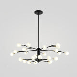 Nordic Style Metallic Branch Suspension Led Chandelier For Living Room 35 / Black B