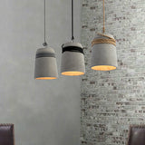 Simplicity Cement Pendant Light For Dining Room Ceiling With Bell Suspension