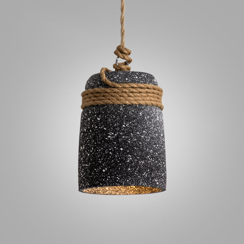 Simplicity Cement Pendant Light For Dining Room Ceiling With Bell Suspension Beige / A