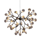 Minimalist Led Smoked Glass Firefly Chandelier In Black