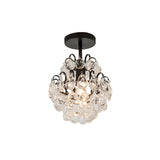 Contemporary Bent Arm Ceiling Light - Metal 1 Semi Flush Mount Gold/Black