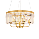 Modern Gold Chandelier Light With Crystal Ceiling Rectangular-Cut 6/8/12 Lights - 18/31.5 Wide
