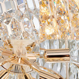 Gold Crystal Conical Chandelier With 6 Modern Hanging Lights