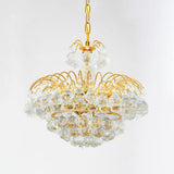 Modern 8-Light Hanging Cascade Chandelier - Chrome/Gold Finish With Crystal Ball Shades 16/19.5 Wide