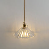 Shaded Pendant Light With Clear Textured Glass - Simplicity Series / I