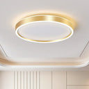 Modern Round Shade Led Flush Mount Acrylic Ceiling Lighting For Living Room Gold / 15.5’ Warm