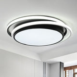 Modern Ultrathin Led Flush Mount Acrylic Round Ceiling Light For Living Room Black / 15’ White