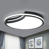 Minimalist Black Acrylic Led Flush Mount For Living Room Lighting