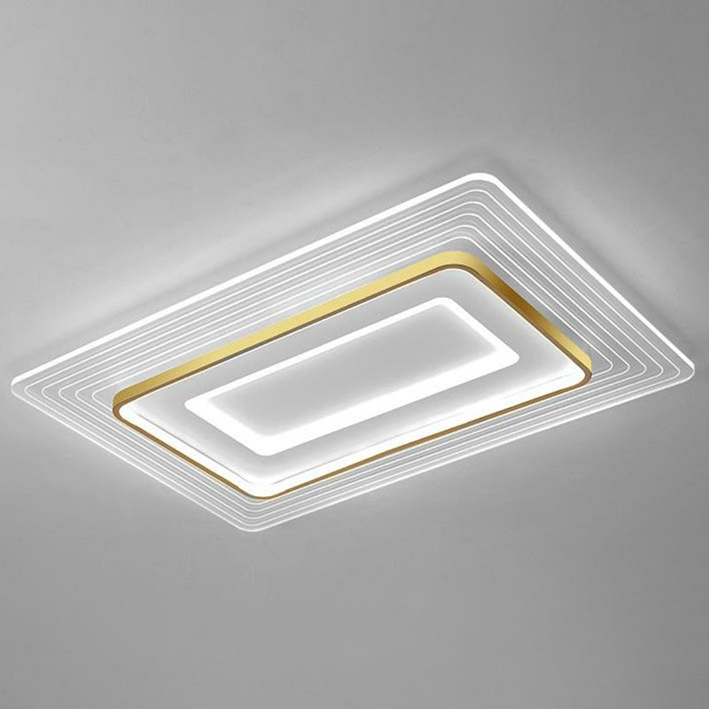 Golden Acrylic Led Flush Mount Light For Simplicity And Style In Living Room Gold / 31.5’ White