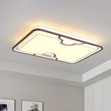 Modern Nordic Rectangular Led Flush Mount Ceiling Light For Living Room Coffee / 25.5