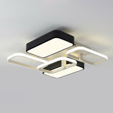 Minimalist Metallic Black And White Led Flush Mount Lighting Fixture - Splicing Design Black-White /
