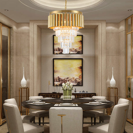 Modern Conical Chandelier Light With Crystal And Metal Accents - 5/8/10 Lights Ceiling Fixture In